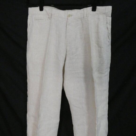 Y2K | OLD NAVY SURPLUS CO. | 36 x 30 | Classic Beige Linen Straight Leg Pants - Picture 6 of 16